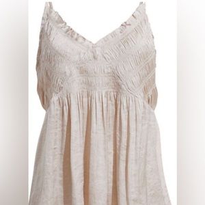 Smocked Front Satin Tank